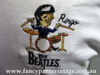 Vintage 80s White Cotton Ringo Official Beatles Merch T shirt New 