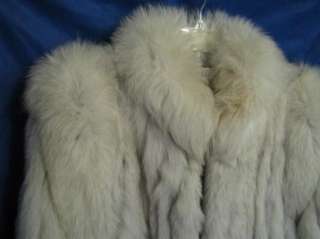 BLUE FOX FUR COAT White & Silver FINLAND Amazing S/M  