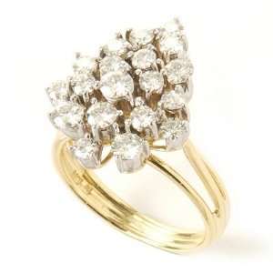   / Yellow Gold Cluster Pear Spread Moissanite Size 6.5 Ring: Jewelry