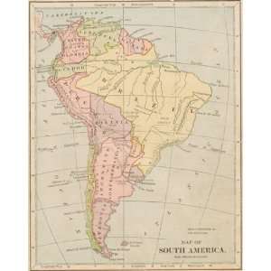    Mitchell 1881 Antique Map of South America
