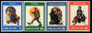 receive this complete set of 4 mint stamps from the cook islands 