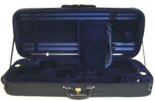 Lightweight (8 lbs) 4/4 Double Violin Black/Blue Case  