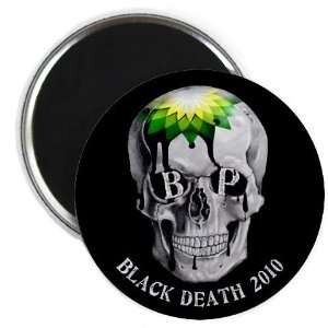  BLACK DEATH 2010 Skull bp Oil Spill Original Art 2.25 inch 