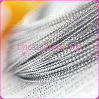 100yd Metallic Silver Jewelry Necklace Bead String Cord  