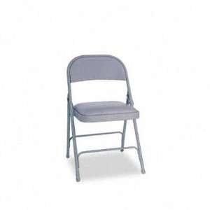    Alera Steel Folding Chair with Padded Seat, Gray: Office Products