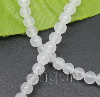 strands 4mm natural white jade round beads Loose gem  
