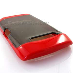 Red Softgrip Hard Case Cover For Blackberry Torch 9850  