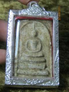 Thai amulet. PRA SOMDEJ , LP NAK 2500 BC with real silver case  