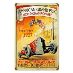 1927 American Grand Prix Imperial Fairgrounds Vintage Metal Sign 16 X 