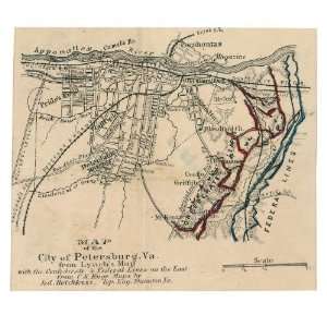 : Civil War Map Map of the city of Petersburg, Va. : from Lynchs map 