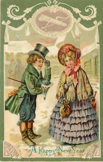 NEW YEAR ROMANTIC COUPLE MAILED 1909 VERY EARLY T9187  