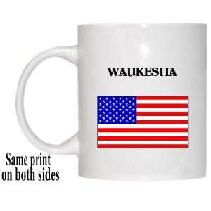  US Flag   Waukesha, Wisconsin (WI) Mug 