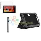 For Acer Iconia Tab A100 Matte Protector+Leather Stand Case+Black 