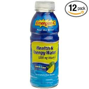 Emergen C Health & Energy Water Lemon Lime, 16 Ounce Bottles (Pack of 