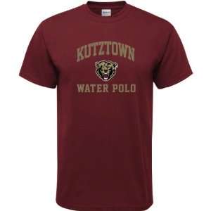  Kutztown Golden Bears Maroon Water Polo Arch T Shirt 