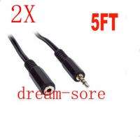 5FT 3.5mm AUDIO STEREO HEADPHONE M F EXTENSION CABLE  