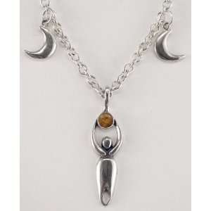 An Outstanding Sterling Silver Triple Goddess Necklace Accented with 