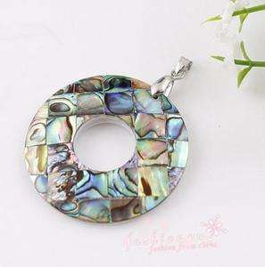 Pretty Abalone Shell Carve Lucky Buckle pendant 39MM1  