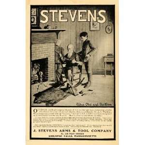  1902 Ad J. Stevens Arms Shotguns Grandfather Fireplace 