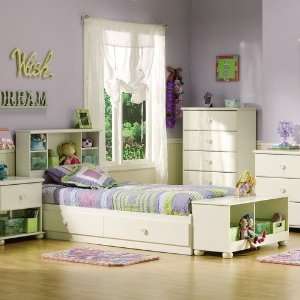 com South Shore Sand Castle Mates Bed with Optional Headboard in Pure 