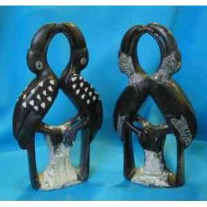  Soapstone Carved Double Birds 