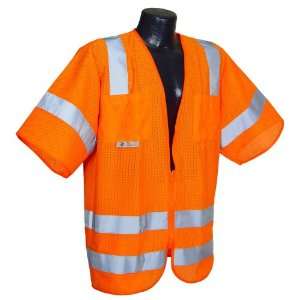  Radians SV83OMM Class 3 Standard Mesh Safety Vest, Orange 