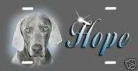 SILVER WEIMARANER AUTO LICENSE PLATES CAR TAG TAGS  