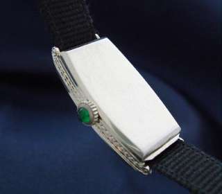 LOVELY Ladies 18k White Gold Abra Wire Lug Watch   SERVICED