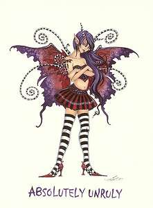 Amy Brown Print Absolutely Unruly Goth Punk Fairy Faery  