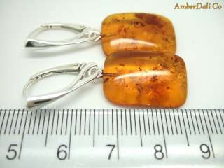 Natural Baltic Amber Earrings Sterling Silver .925  