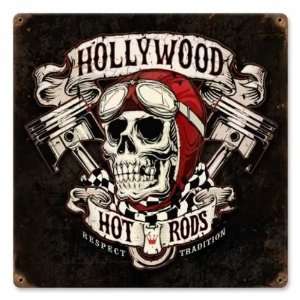 Hollywood Hot Rod Skull Pistons Vintage Metal Sign: Home 