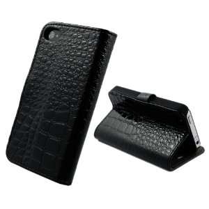 com Crocodile pattern Wallet PU Leather Pouch Case Cover for iPhone 4 