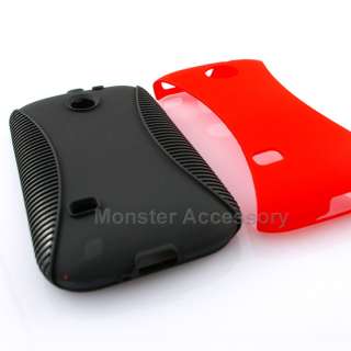 Red Dual Flex Hard Cover Gel Case for Huawei Ascend 2  