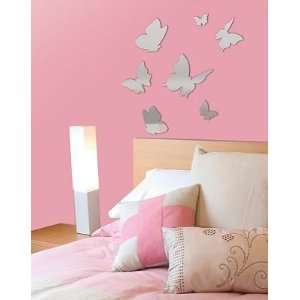    Mirrored Reflection Wall Stickers   Butterflies: Home & Kitchen
