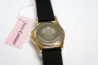 NEW ²JUICY COUTURE² RICH GIRL BLACK GOLD CRYSTAL JELLY WATCH  