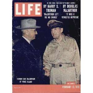 President Truman and General MacArthur At Wake Island.  1956 LIFE 