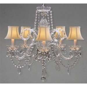  New VENETIAN STYLE ALL CRYSTAL CHANDELIER WITH SHADES 