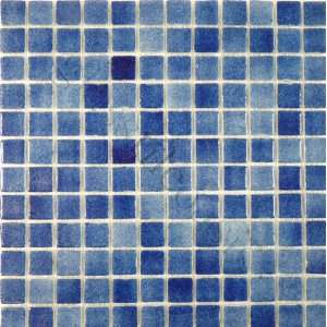  Misty Blue 1 x 1 Blue Eco Glass Mosaic Blends Glossy 