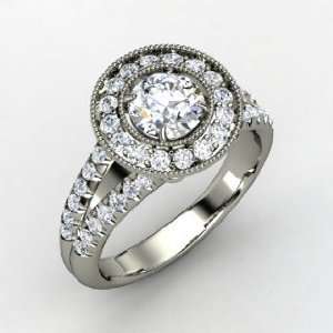  Amelia Ring, Round Diamond Platinum Ring Jewelry