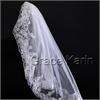 2T White Lace Edge Bride love Bridal Wedding Embroider Veil With Comb 