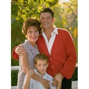  of California Governor Candidate Ronald Reagan, Wife Nancy and Son 