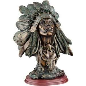 Xoticbrands 12 American Indian Chief Sculpture Statue 