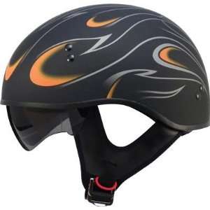  GM55 Half Helmet, Flat Black/Orange, Size: Sm, Primary Color: Orange 