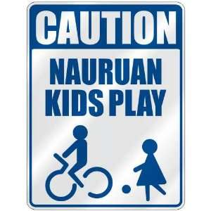   CAUTION NAURUAN KIDS PLAY  PARKING SIGN NAURU