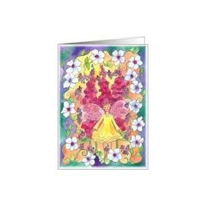 Foxglove Flowers Fairy Card Card