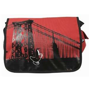 NYC   Red and Black   Messenger Bag great for commuters 