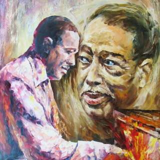 Duke Ellington Original Signed Painting Canvas COLORFUL  