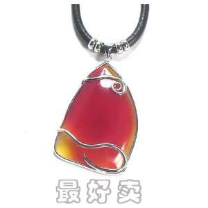  Yellow red Agate Neck Lace 
