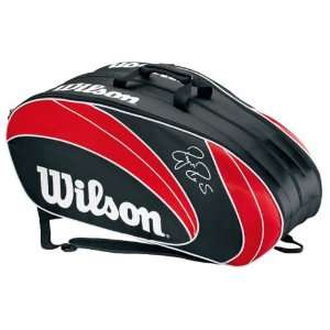  Wilson 12 Federer 12X Tennis Bag Red/Black/White Sports 