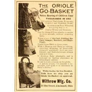  1906 Vintage Ad Oriole Go Basket Baby Carriage Stroller 